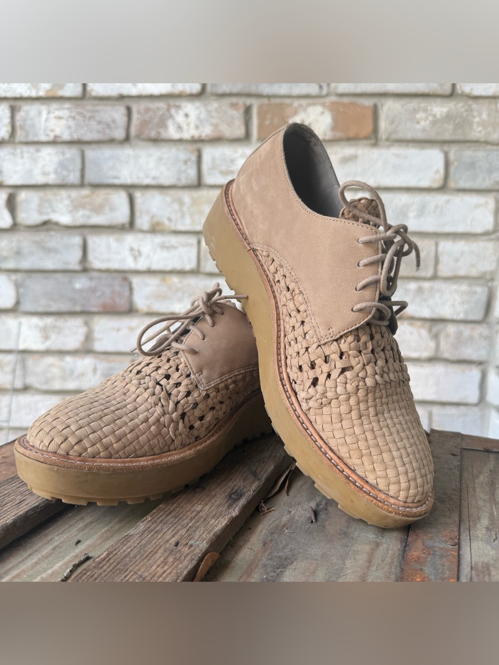 Eileen Fisher Woven Laced Saddle Shoe